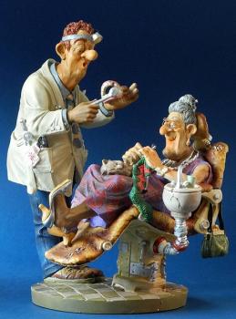pro01 Zahnarzt Höhe ca 33cm  - Lustige Figur Berufe - Parastone Profisti - Comic Art - Skulptur - Geschenkidee
