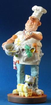pro12 Koch Höhe ca 32cm  - Lustige Figur Berufe - Parastone Profisti - Comic Art - Skulptur - Geschenkidee Küche Chef