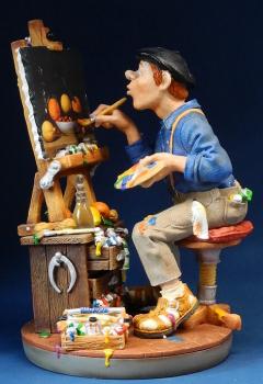 pro25 Kunstmaler Höhe ca 29cm  - Lustige Figur Berufe - Parastone Profisti - Comic Art - Skulptur - Geschenkidee Künstler