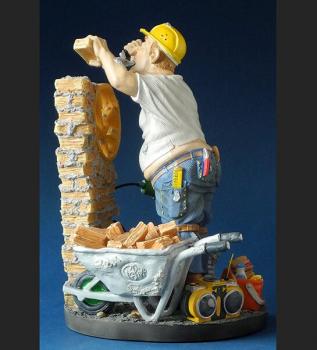 pro34 Maurer Höhe ca 22cm  - Lustige Figur Berufe - Parastone Profisti - Comic Art - Skulptur - Geschenkidee