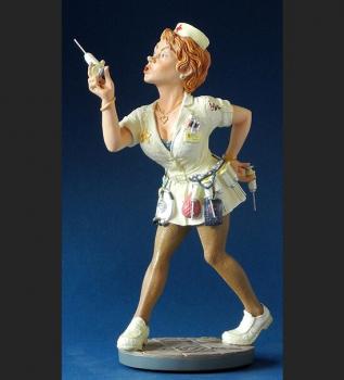 pro37 Krankenschwester Höhe ca 22cm  - Lustige Figur Berufe - Parastone Profisti - Comic Art - Skulptur - Geschenkidee