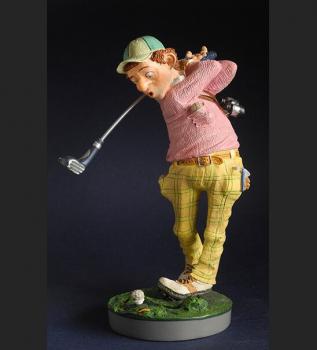 pro41 Golfspieler Höhe ca 21cm  - Lustige Figur Berufe - Parastone Profisti - Comic Art - Skulptur - Geschenkidee
